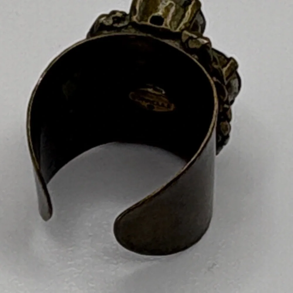 Sorrelli Antique Bronze Navy Crystal Statement Ring - Adjustable Size 7